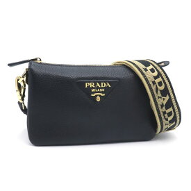 [返品OK] プラダ ヴィッテロダイノショルダーバッグ 1BH194 レザー ブラック ゴールド金具 クロスボディバッグ 肩掛けバッグ 黒 【中古】【送料無料】