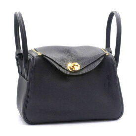 [返品OK] エルメス リンディ26 B刻印 2023年製 トリヨンクレマンス キャバン ゴールド金具 ハンドバッグ ショルダーバッグ ネイビー 【中古】【送料無料】