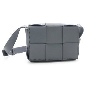 [返品OK] ボッテガヴェネタ マキシイントレチャート キャンディカセット 666688VMAY11242 ラムスキン サンダー グレー 斜め掛けバッグ 【中古】【送料無料】