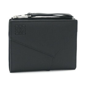 [返品OK] ロエベ パズルスリムコンパクトウォレット C510W73X08 クラシックカーフ ブラック 二つ折り財布 2つ折り財布 ミニ財布 黒 【中古】【送料無料】