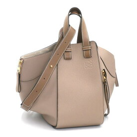 [返品OK] ロエベ ハンモックバッグ スモール ソフトグレインカーフ サンド ハンドバッグ ショルダーバッグ アナグラム 2WAY ベージュ 【中古】【送料無料】