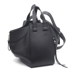 [返品OK] ロエベ ハンモックバッグスモール 387.30.S35 カーフスキン ブラック ショルダーバッグ ハンドバッグ 2WAY アナグラム 黒 【中古】【送料無料】
