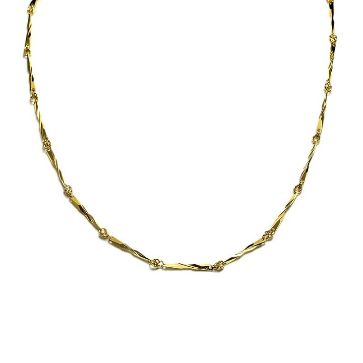 楽天市場】[返品OK]カットバーチェーンネックレス K18YG カットバー 