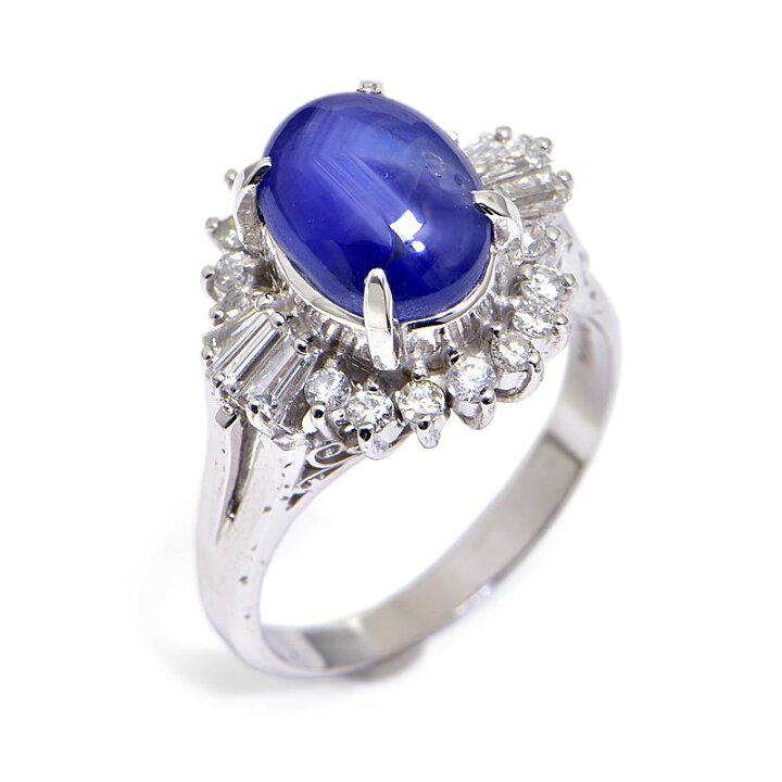 楽天市場】[返品OK]5.41ct天然スターサファイアリング 13号 Pt900 合計  