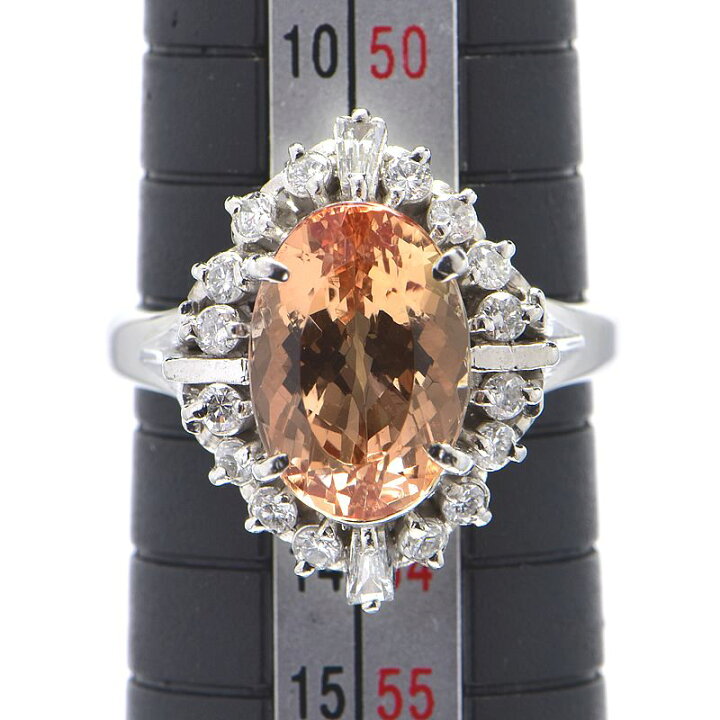 楽天市場】[返品OK]4.15ct天然インペリアルトパーズリング 12号 Pt900  