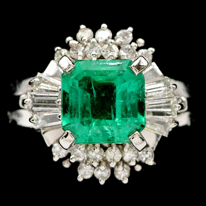 楽天市場】[返品OK] 0.94ct天然エメラルドリング 18号 Pt900 仕上済  