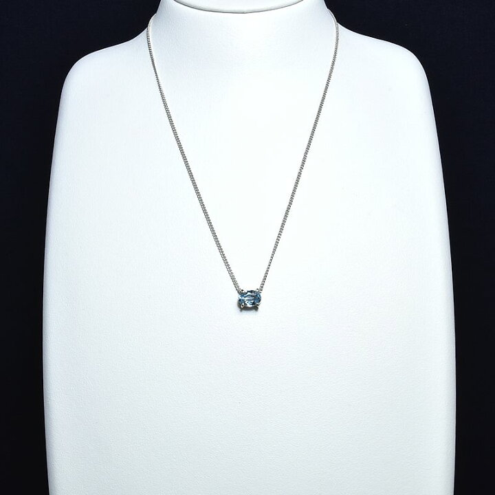 楽天市場】[返品OK] 1.15ct天然アクアマリンネックレス Pt850 Pt900 