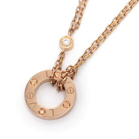 [返品OK] カルティエ ラブネックレス B7224509 合計0.03ct天然ダイヤ K18PG LOVEネックレス ビスモチーフ ピンクゴールド 地金6.0g【中古】【送料無料】