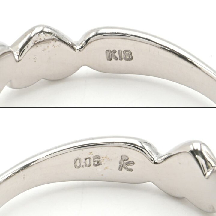 楽天市場】[返品OK] 0.05ct天然ダイヤモンドリング 9号 K18WG ハート  