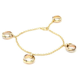 [返品OK] カルティエ トリニティブレスレット K18YG K18WG K18PG 4Pモチーフ 三連 ベビートリニティ スリーカラーゴールド 地金12.1g 【中古】【送料無料】