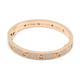 [返品OK] カルティエ Loveブレスレットクラシックモデル #16 実測15cm N6727216 K18PG パヴェダイヤ 10PD ピンクゴールド 地金約39g【中古】【送料無料】