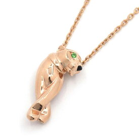 [返品OK] カルティエ パンテールドゥカルティエネックレス B7224700 K18PG ツァボライト パンサー ピンクゴールド 地金約3.6g【中古】【送料無料】