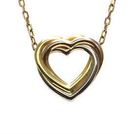 [返品OK] カルティエ トリニティハートネックレス K18YG K18WG K18PG 三連 ハートモチーフ スリーカラーゴールド 地金4.2g【中古】【送料無料】