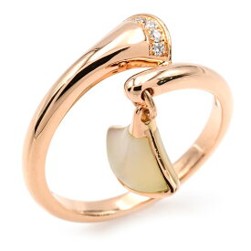 [返品OK] ブルガリ ディーヴァドリームリング AN857333 15号 K18PG マザーオブパール ダイヤモンド 扇形 ピンクゴールド 地金約4.5g 【中古】【送料無料】