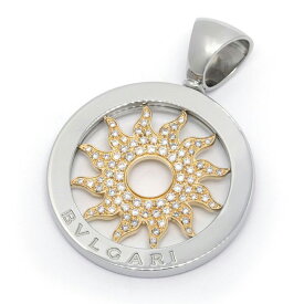[返品OK] ブルガリ トンドサンペンダントトップ K18YG SS ダイヤモンド 太陽 サークル パヴェダイヤ イエローゴールド 地金約3g 【中古】【送料無料】