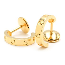 [返品OK] カルティエ ラブピアス B8028800 K18YG SMモデル フープピアス LOVEピアス ビス スタッドピアス イエローゴールド 地金3.6g 【中古】【送料無料】