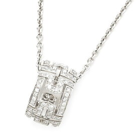 [返品OK] ブルガリ パレンテシネックレス K18WG フルダイヤモンド オープンワーク 幾何学模様 ペンダント ホワイトゴールド 地金11.7g 【中古】【送料無料】