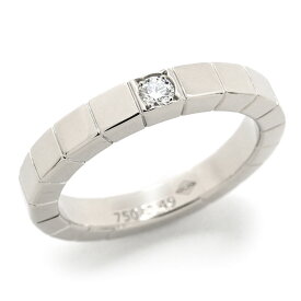 [返品OK] カルティエ ラニエールリング #49 9号 K18WG 1粒ダイヤモンド 幾何学模様 正方形 四角形 ホワイトゴールド 地金5.6g 【中古】【送料無料】