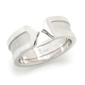 [返品OK] カルティエ C2リング SM #50 10号 K18WG 2Cリング Cモチーフ シンプル ドゥーブルCリング 艶消し ホワイトゴールド 地金7.6g 【中古】【送料無料】