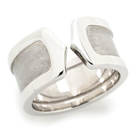 [返品OK] カルティエ C2リング LM #51 11号 K18WG 2Cリング Cモチーフ シンプル ドゥーブルシー 艶消し ホワイトゴールド 地金12.3g 【中古】【送料無料】