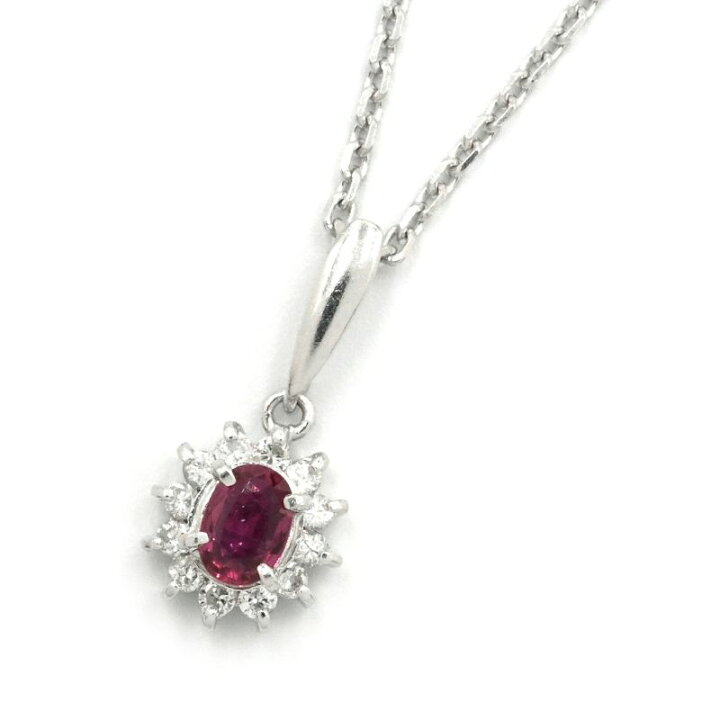 楽天市場】[返品OK] 0.29ct天然ルビーネックレス Pt900 Pt850 0.16ct 