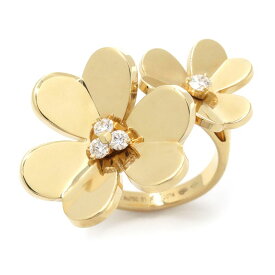 [返品OK] ヴァンクリーフ＆アーペル フリヴォルアントレレドアリング #51 実測約10.5号 VCARB67651 4粒ダイヤ K18YG フラワー 地金12g【中古】【送料無料】