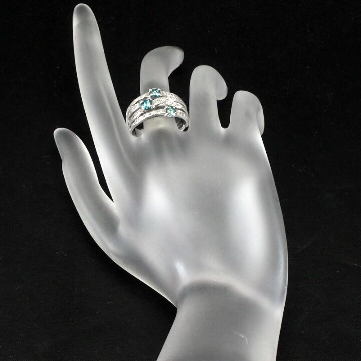 楽天市場】[返品OK] 0.72ct天然ブルーダイヤモンドリング 16号 Pt900  