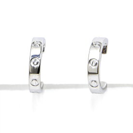 [返品OK] カルティエ ラブピアス SM B8028900 K18WG LOVEピアス LOVEフープイヤリング スモールサイズ ホワイトゴールド 地金3.6g 【中古】【送料無料】