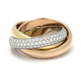 [返品OK] カルティエ トリニティリング B4038950 #50 10号 K18YG K18WG K18PG ダイヤモンド 3連 スリーカラーゴールド 地金約13.9g【中古】【送料無料】