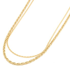 [返品OK] ツイストチェーンネックレス K18YG ダブルチェーンネックレス スネークチェーンネックレス 二連 イエローゴールド 地金34.7g 【中古】【送料無料】