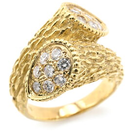 [返品OK] 0.74c天然ダイヤモンドリング K18YG 14号 蛇モチーフ ヘビモチーフ ダイヤリング ヘビリング イエローゴールド 地金14.1g 【中古】【送料無料】