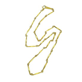 [返品OK] 切子チェーンネックレス K18YG 切子ネックレスチェーン カットバーチェーンネックレス 金無垢 イエローゴールド 地金7.9g 【中古】【送料無料】