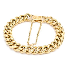 [返品OK] チャンキーチェーンブレスレット K18YG ゴールドブレスレット 金無垢ブレスレット ワイド 幅広 イエローゴールド 地金29.0g 【中古】【送料無料】