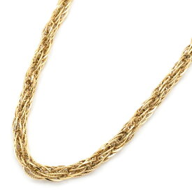 [返品OK] ツイストチェーンネックレス K18YG 編み込みネックレス ツイストネックレス 金無垢ネックレス イエローゴールド 地金14.3g 【中古】【送料無料】
