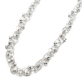 [返品OK] スクリューチェーンネックレス Pt850 編み込みネックレス ミラーカットボール ヘキサゴン 六角形 プラチナ 地金15.4g 【中古】【送料無料】