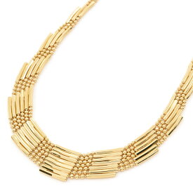 [返品OK] パイプビーズチェーンネックレス K18YG パイプビーズネックレス サイズグラデーション 金無垢 イエローゴールド 地金12.8g 【中古】【送料無料】