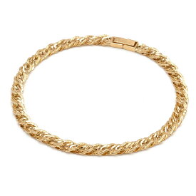 [返品OK] トリプルチェーンブレスレット K18YG 編み込みチェーンブレスレット 金無垢ブレスレット イエローゴールド 地金8.1g 【中古】【送料無料】