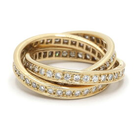 [返品OK] カルティエ スリーバングルズリング #57 14号 K18YG ダイヤモンド 3連 ダイヤリング イエローゴールド 地金約10.7g【中古】【送料無料】