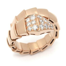 [返品OK] ブルガリ セルペンティヴァイパーリング Mサイズ 345217 約12号 K18PG ダイヤモンド 蛇 ピンクゴールド スネーク 地金10.4g 【中古】【送料無料】