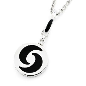 [返品OK] ブルガリ オプティカルチャームネックレス K18WG オニキス オプティカルネックレス 渦巻き ホワイトゴールド 地金約9g 【中古】【送料無料】