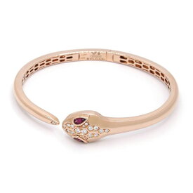 [返品OK] ブルガリ セルペンティセドゥットーリブレスレット Mサイズ 352820 K18PG ルベライト ダイヤ ピンクゴールド 地金約23.1g 【中古】【送料無料】