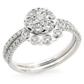 [返品OK] カルティエ エタンセルドゥカルティエリング #54 14号 K18WG 2連 ダイヤモンドリング 重ね付け ホワイトゴールド 地金約4g 【中古】【送料無料】