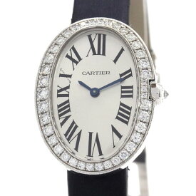[3年保証/返品OK] カルティエ レディース ベニュワールSM K18WG ダイヤモンド WB520008 ホワイトゴールド シルバー文字盤 腕時計【中古】【送料無料】