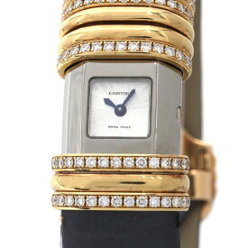 [3年保証/返品OK] カルティエ レディース デクラレーション WT000150 シルバー文字盤 K18YG ダイヤモンド クオーツ 腕時計【中古】【送料無料】