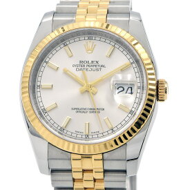 [3年保証/返品OK] ロレックス メンズ デイトジャスト 116233 V番 K18YG/SS 箱保 コンビ カレンダー シルバー文字盤 自動巻き 腕時計【中古】【送料無料】