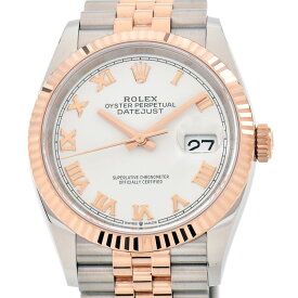 [3年保証/返品OK] ロレックス メンズ デイトジャスト36 126231 ランダム番 K18PG/SS 箱新ギャラ ホワイト 白文字盤 自動巻き 腕時計【中古】【送料無料】