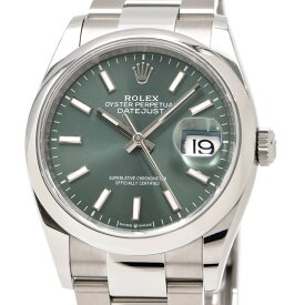 [3年保証/返品OK] ロレックス メンズ デイトジャスト 36 126200 ランダム番 新ギャラ ミントグリーン 緑文字盤 自動巻き 腕時計【中古】【送料無料】