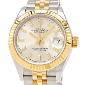 [3年保証/返品OK] ロレックス レディース デイトジャスト 279173 ランダム番 K18YG/SS バーインデックス シルバー 自動巻き 腕時計【中古】【送料無料】
