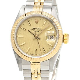 [3年保証/返品OK] ロレックス レディース デイトジャスト 69173 8番 K18YG/SS カレンダー シャンパンゴールド 自動巻き 腕時計【中古】【送料無料】