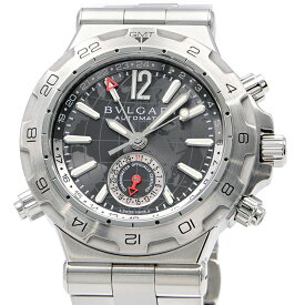 [3年保証/返品OK] ブルガリ メンズ ディアゴノ プロフェッショナル GMT DP42SGMT 箱保 カレンダー グレー文字盤 自動巻き 腕時計【中古】【送料無料】